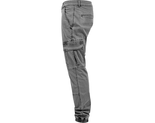 Kalhoty Urban Classic TB1435 Washed Cargo Twill Jogging Pants Grey