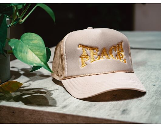 Kšiltovka Pink Dolphin TEACH PEACE HAT OH2206TPCR TAN