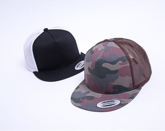 Kšiltovka Yupoong Classic Trucker Wood Camo 6006TC