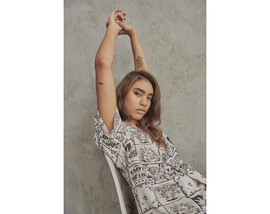 Košile HUF 4/20 Day In The Life Woven Top Natural