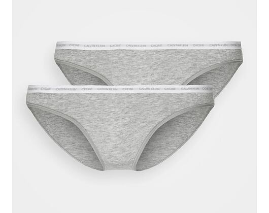 Balení 2 dámských kalhotek Calvin Klein Bikini 2Pack Grey Heather