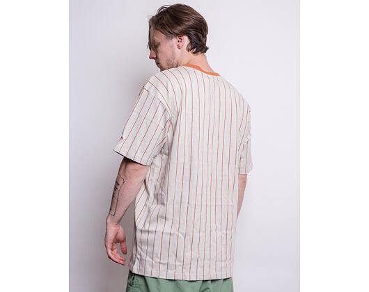 Triko New Era Oversized New York Pinstripe Tee Stone / Toffee