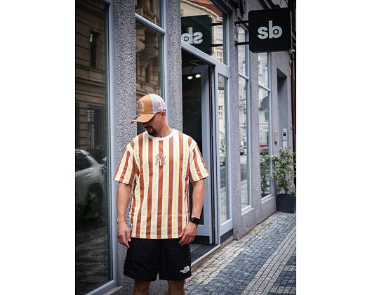 Triko New Era MLB Oversized Stripe New York Yankees Off White / Toffee
