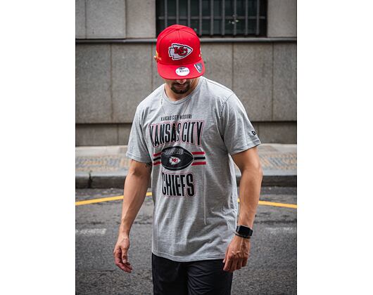 Triko New Era NFL Football Kansas City Chiefs Light Grey Heather