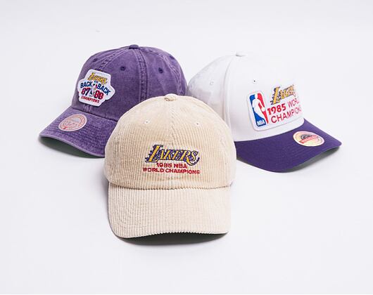 Kšiltovka Mitchell & Ness Los Angeles Lakers 1985 NBA World Champs Beige Dad Cap