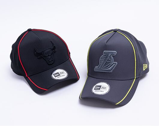 Kšiltovka New Era 9FORTY NBA Feather Pipe Trucker Los Angeles Lakers Strapback Gray