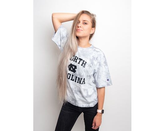 Dámské Crop Triko Champion University North Carolina Tye Dye Sky Blue