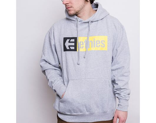 Mikina ETNIES New Box Hoodie Grey/Black/Yellow