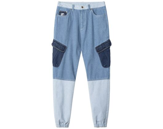 Kalhoty Karl Kani KK Og Block Denim Cargo Pants Blue