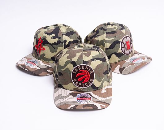 Kšiltovka Mitchell & Ness Toronto Raptors Woodland Desert Stretch Snapback Camo Woodland