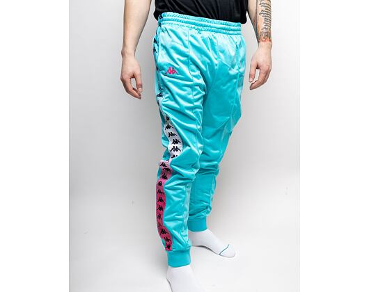 Tepláky Kappa 222 Banda Rastoria Degrade Turquoise-White-Fuxi