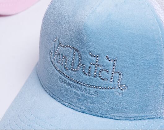 Kšiltovka Von Dutch Miami Trucker Velvet  LIGHT BLUE/WHITE