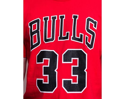 Triko Mitchell & Ness Last Dance Number 33 Tee Chicago Bulls Red
