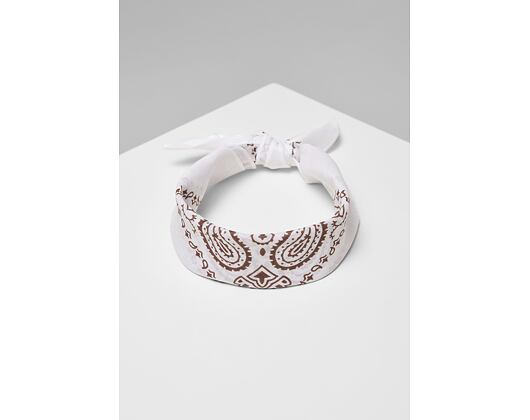Šátek Urban Classics Bandana Wht/Brn