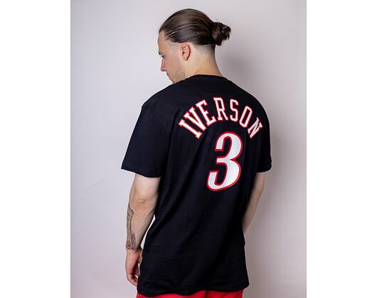 Triko Mitchell & Ness Name & Number tee Philadelphia 76Ers Allen Iverson Black