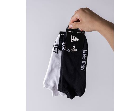 3 páry ponožek New Era Flag Sneaker 3Pack Black