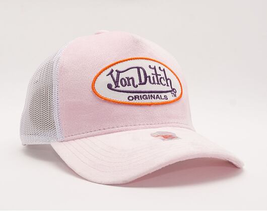 Kšiltovka Von Dutch Kent Trucker Velvet Lt.Pink/White