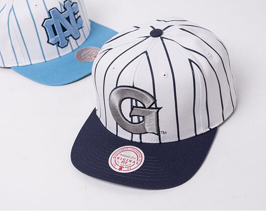 Kšiltovka Mitchell & Ness NCAA Retro Pinstripe Snapback Georgetown University White