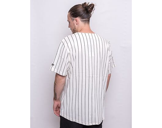 Baseballový dres New Era Pinstripe Jersey Off White / Brown