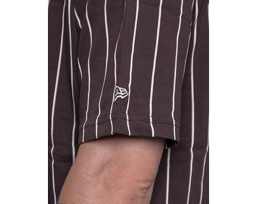 Triko New Era Oversized Pinstripe Tee Brown / Off White