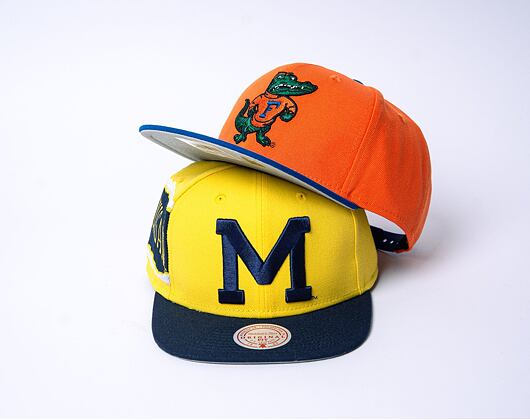Kšiltovka Mitchell & Ness Jumbotron Snapback University Of Michigan Yellow / Navy