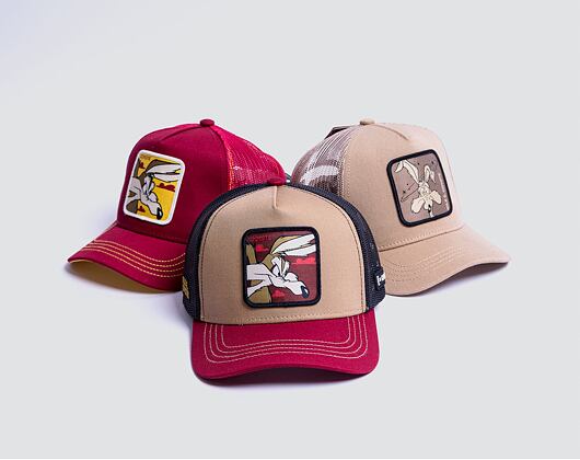 Kšiltovka Capslab - Trucker Looney Tunes - Wile E. Coyote v.2 Trucker -Brown / Burgundy
