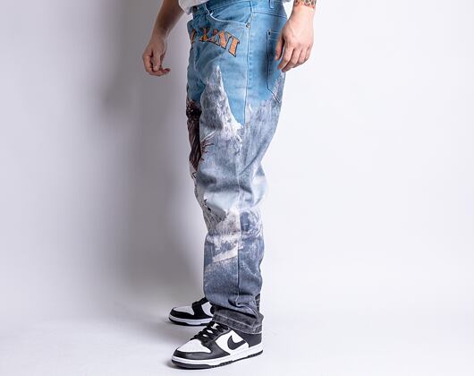 Kalhoty Karl Kani Small Signature Baggy Five Pocket Eagle Denim multicolor