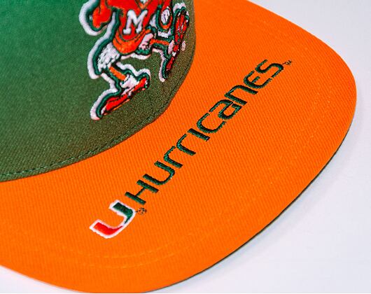 Kšiltovka Mitchell & Ness LOGO BILL SNAPBACK University Of Miami Green