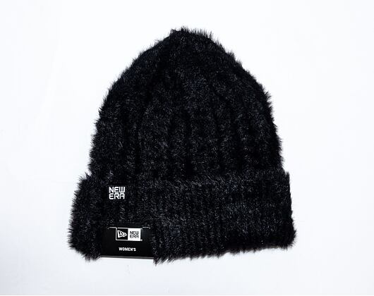 Dámský kulich New Era Womens Fluffy Beanie Black/White