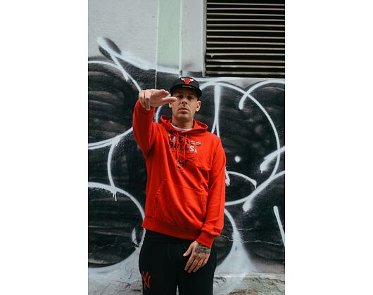 Mikina New Era NBA Foil Print Hoody Chicago Bulls Red/Black