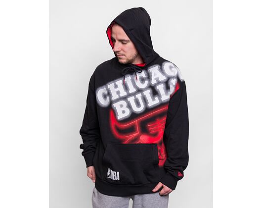 Mikina New Era NBA Enlarged Neon Pull Over Hoody Chicago Bulls Black/Red
