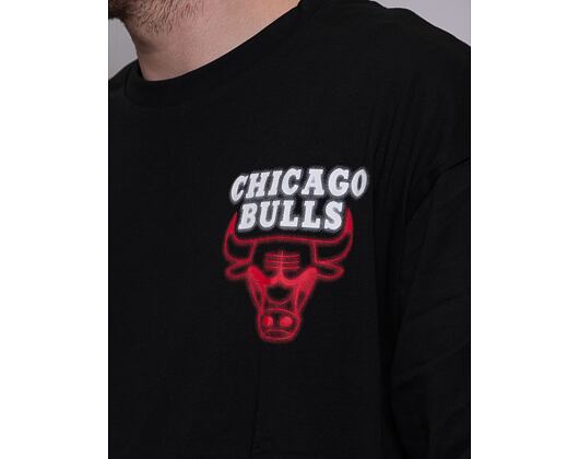 Triko New Era NBA Oversized Back Print Neon Tee Chicago Bulls Black/Red