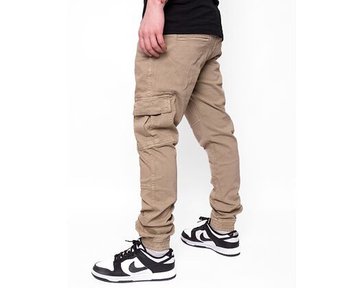 Kalhoty Urban Classics Washed Cargo Twill Jogging Pants Sand
