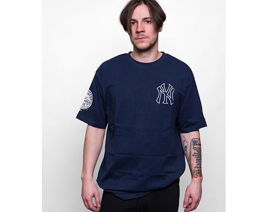 Triko New Era Heritage Back Print Oversized Tee New York Yankees Oceanside Blue / Off White