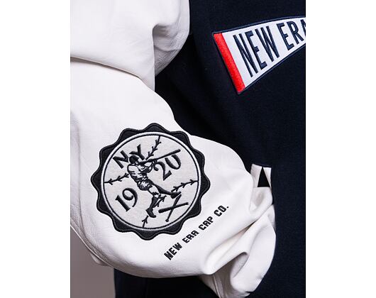 Bunda New Era Heritage Patch Varsity Jacket Navy / Off White