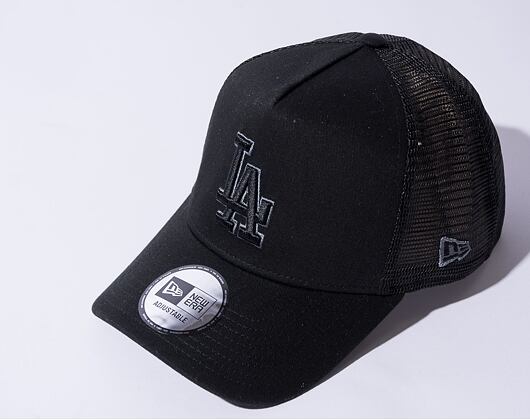 Kšiltovka New Era - MLB Black on Black 9FORTY Trucker - LA Dodgers - Black