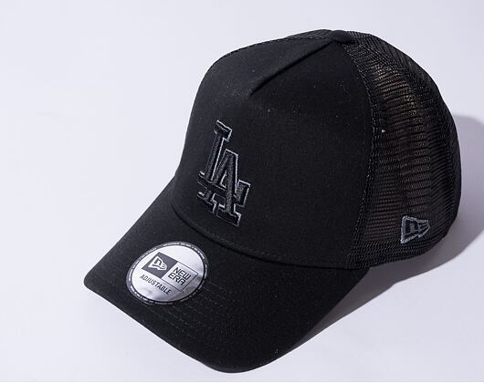Kšiltovka New Era 9FORTY A-Frame Trucker MLB Black on Black Team Logo Los Angeles Dodgers - Black