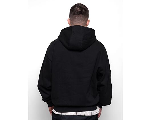 Mikina Karl Kani Chest Retro OS Half Zip Hoodie black