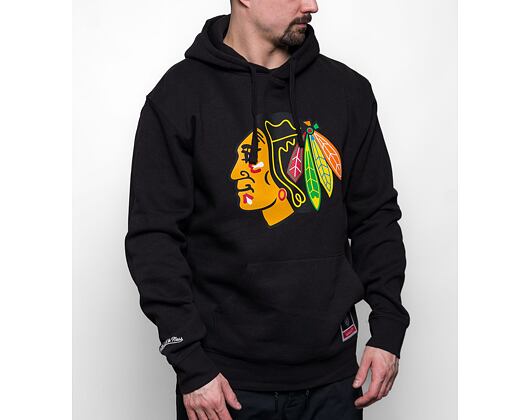 Mikina Mitchell & Ness NHL Team Logo Hoody Chicago Blackhawks Black