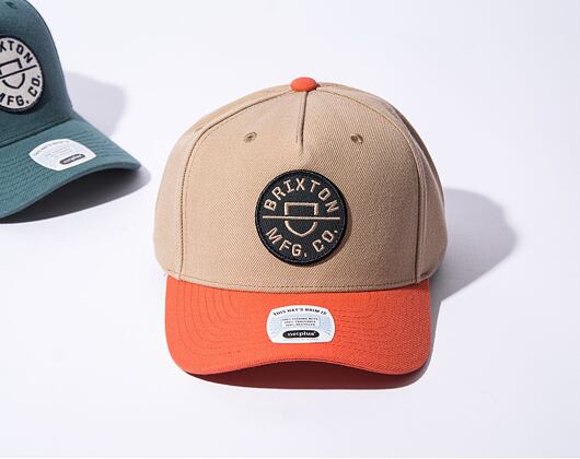 Kšiltovka Brixton Crest C MP Snapback Sand / Burnt Red