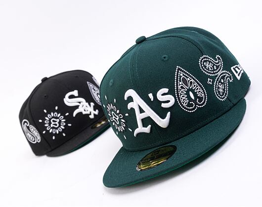 Kšiltovka New Era 59FIFTY MLB All-Over-Paisley Oakland Athletics Team Color / Optic White