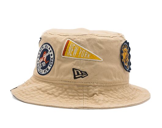 Klobouk New Era Heritage All Over Patch Bucket Oat Milk