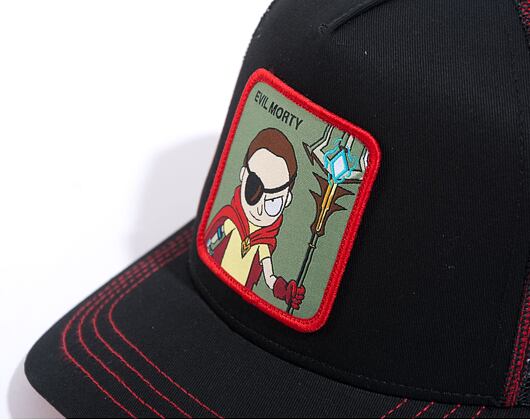Kšiltovka Capslab Rick and Morty - Wizard Morty Trucker Black / Burgundy
