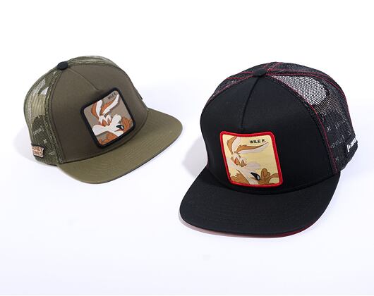 Kšiltovka Capslab Looney Tunes - Wile E. Coyote Flat v. 2 Trucker Black