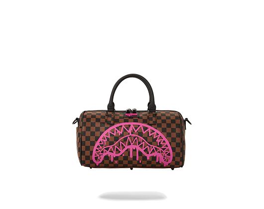 Taška Sprayground Pink Drip Brown Check Mini Duffle
