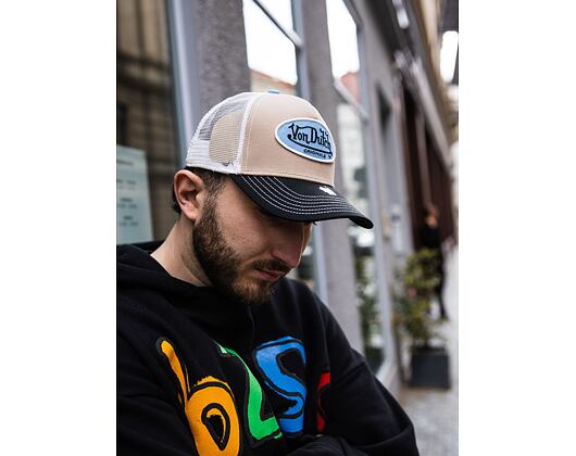 Kšiltovka Von Dutch Trucker Boston Sand/White