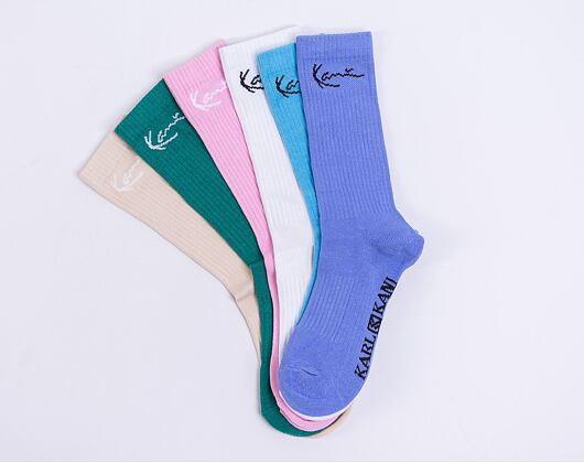 Ponožky Karl Kani Signature 6-Pack Socks pink/green/light/sand