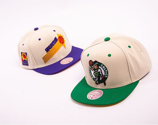 Kšiltovka Mitchell & Ness NBA Sail 2 Tone Snapback Boston Celtics Off White