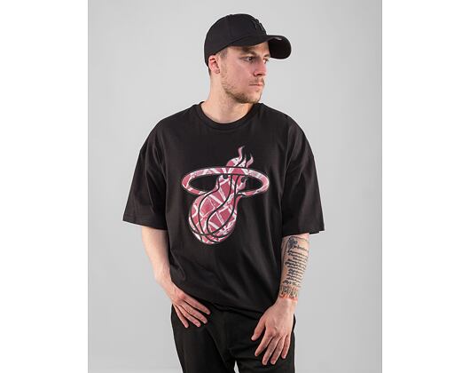 Triko New Era NBA Infill Logo Oversized Tee Miami Heat Black / Scarlet