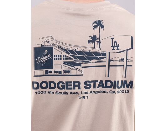 Triko New Era MLB Stadium Graphic Oversized Tee Los Angeles Dodgers Stone / Navy